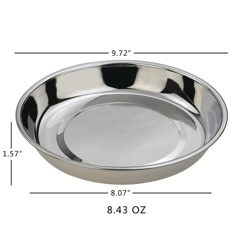 Eagrye 4-Pack Stainless Steel Dinner Plates Dish, Round Plate - Image 2